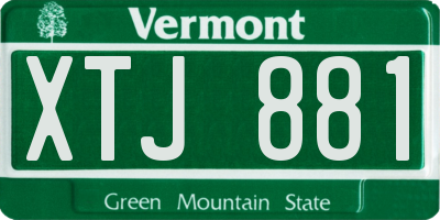 VT license plate XTJ881