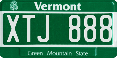 VT license plate XTJ888