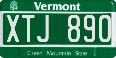 VT license plate XTJ890
