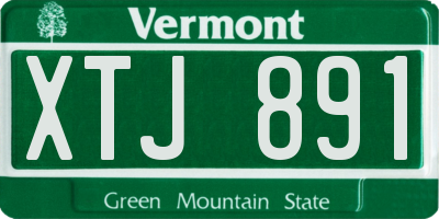 VT license plate XTJ891