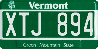 VT license plate XTJ894