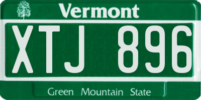 VT license plate XTJ896