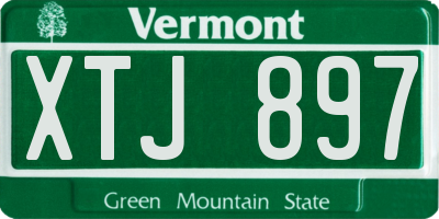 VT license plate XTJ897