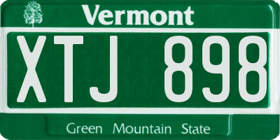 VT license plate XTJ898
