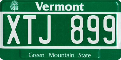 VT license plate XTJ899