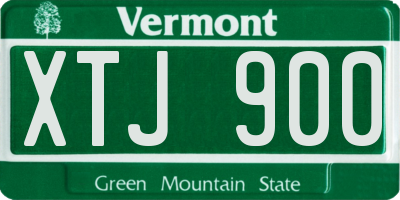 VT license plate XTJ900