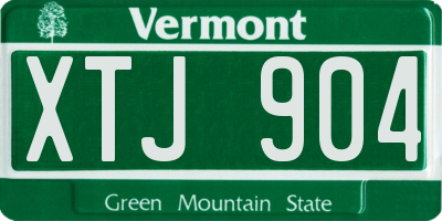 VT license plate XTJ904