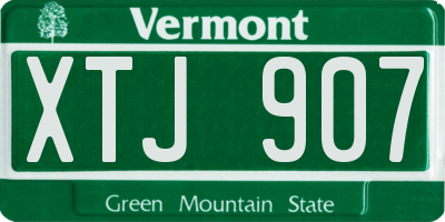 VT license plate XTJ907