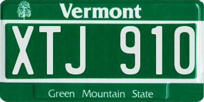 VT license plate XTJ910