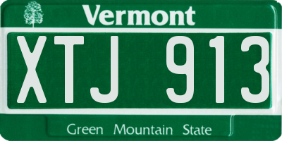 VT license plate XTJ913