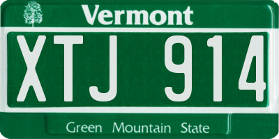 VT license plate XTJ914