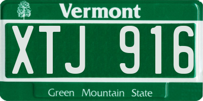 VT license plate XTJ916