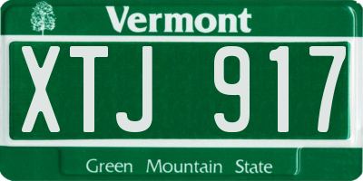 VT license plate XTJ917
