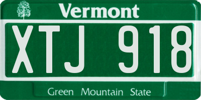 VT license plate XTJ918