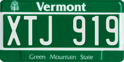 VT license plate XTJ919