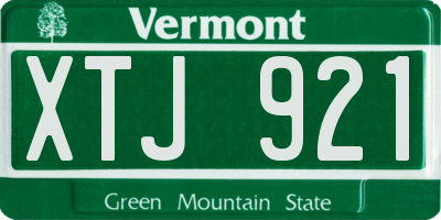 VT license plate XTJ921