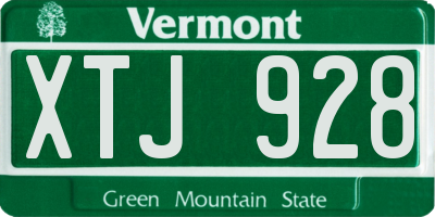 VT license plate XTJ928
