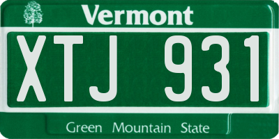 VT license plate XTJ931