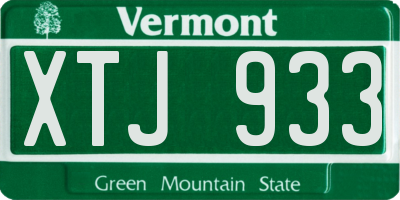 VT license plate XTJ933