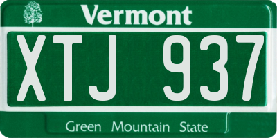 VT license plate XTJ937