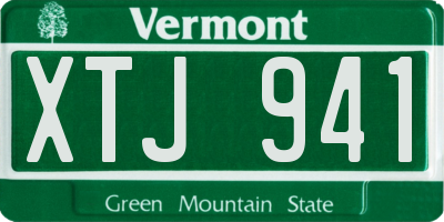 VT license plate XTJ941