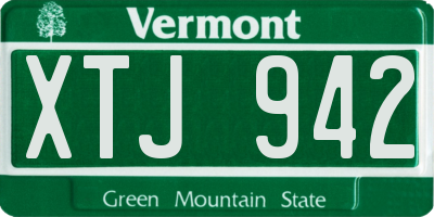 VT license plate XTJ942