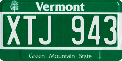 VT license plate XTJ943