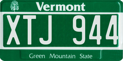 VT license plate XTJ944