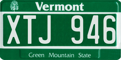 VT license plate XTJ946