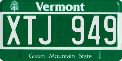 VT license plate XTJ949