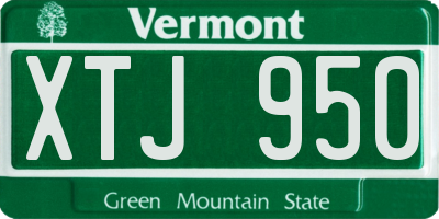 VT license plate XTJ950