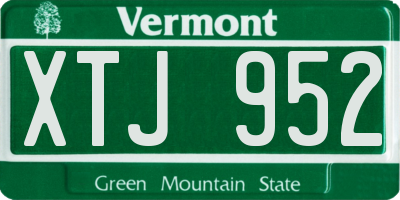 VT license plate XTJ952