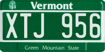 VT license plate XTJ956
