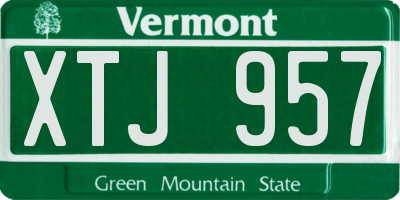 VT license plate XTJ957