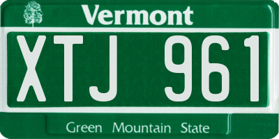 VT license plate XTJ961