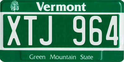 VT license plate XTJ964