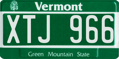 VT license plate XTJ966