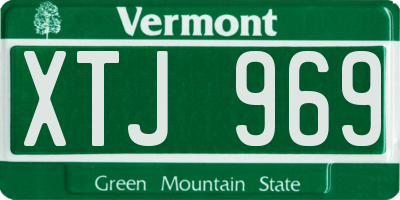VT license plate XTJ969