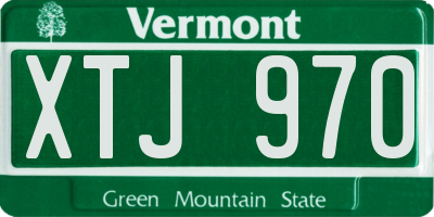 VT license plate XTJ970