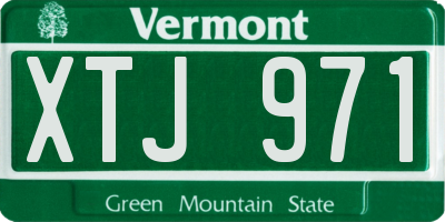 VT license plate XTJ971