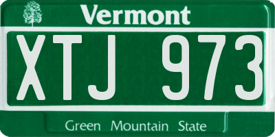 VT license plate XTJ973