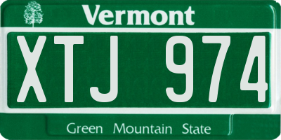 VT license plate XTJ974