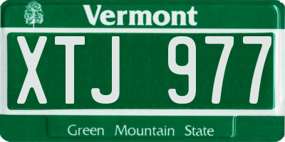VT license plate XTJ977