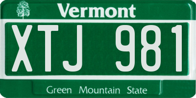 VT license plate XTJ981