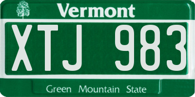 VT license plate XTJ983