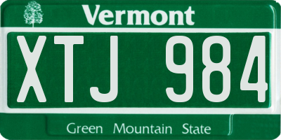 VT license plate XTJ984