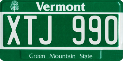 VT license plate XTJ990
