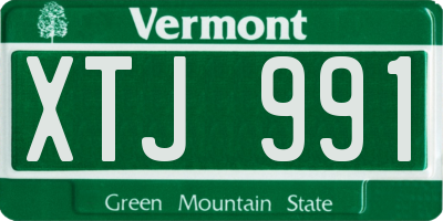 VT license plate XTJ991
