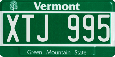 VT license plate XTJ995