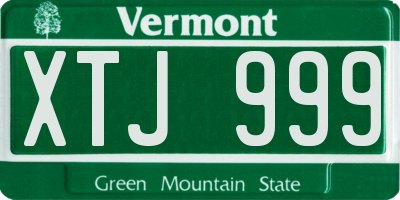 VT license plate XTJ999